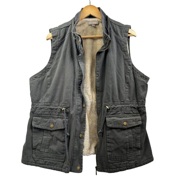 Victory Outfitters Utility Vest Mens XXL Green Sherpa Lined Hooded Outdoor Wear - Picture 4 of 13